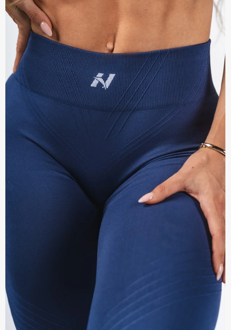 NEBBIA Tvarujúce bezšvové maximum push-up legíny FLOW SEAMLESS modré