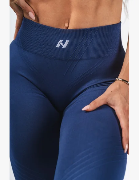 NEBBIA Tvarujúce bezšvové maximum push-up legíny FLOW SEAMLESS modré