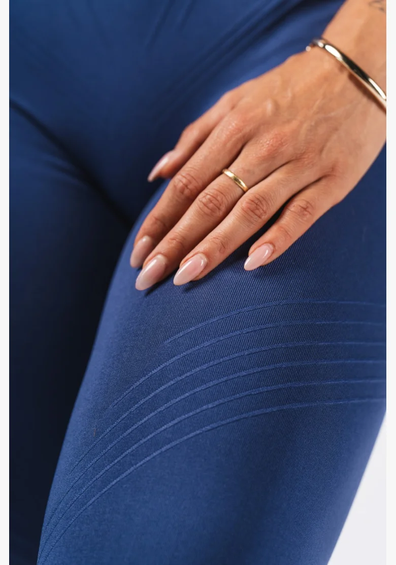 NEBBIA Tvarujúce bezšvové maximum push-up legíny FLOW SEAMLESS modré