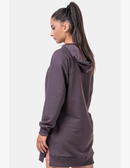 NEBBIA Dlhá Everyday HERO mikina s kapucňou marron