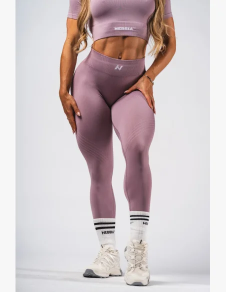 NEBBIA Tvarujúce bezšvové maximum push-up legíny FLOW SEAMLESS ružové