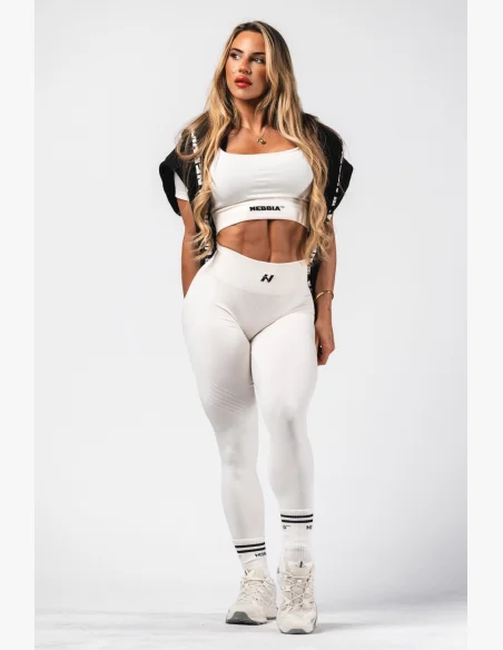 NEBBIA Tvarujúce bezšvové maximum push-up legíny FLOW SEAMLESS krémové