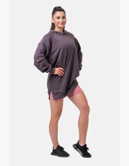 NEBBIA Dlhá Everyday HERO mikina s kapucňou marron