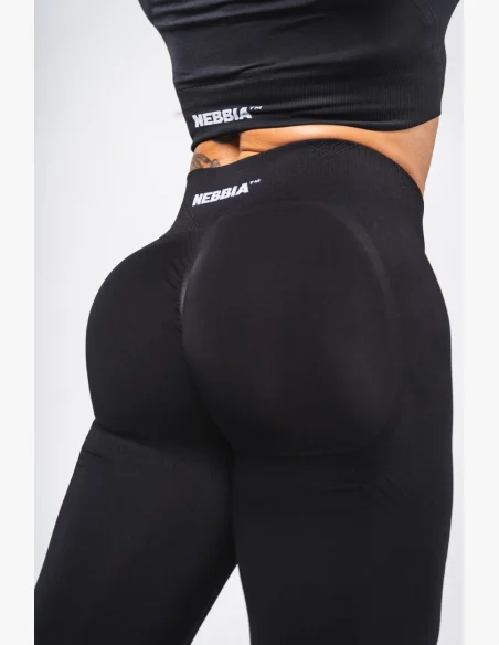 NEBBIA Tvarujúce bezšvové maximum push-up legíny FLOW SEAMLESS čierne