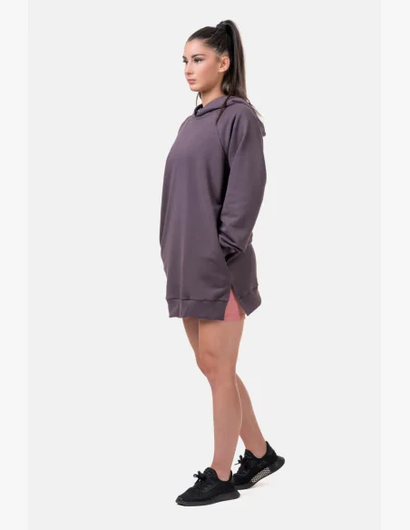 NEBBIA Dlhá Everyday HERO mikina s kapucňou marron