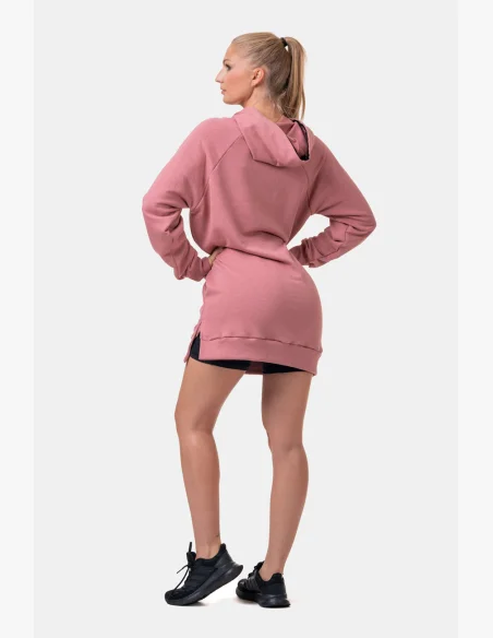 NEBBIA Dlhá Everyday HERO mikina s kapucňou ružová