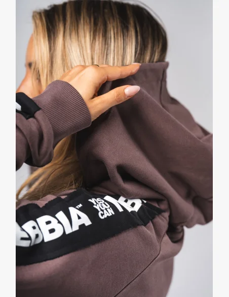 NEBBIA Mikina s kapucňou OFF-DUTY hnedá
