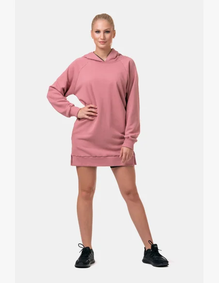 NEBBIA Dlhá Everyday HERO mikina s kapucňou ružová