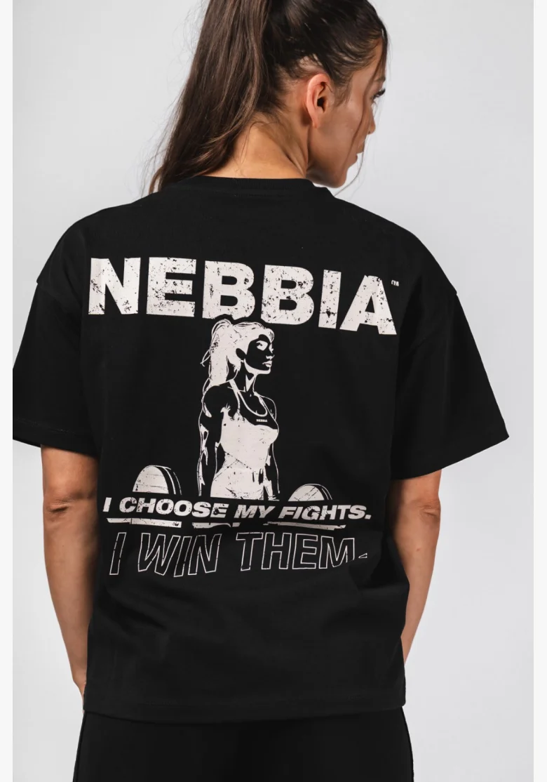 NEBBIA Oversized tričko RESET čierne