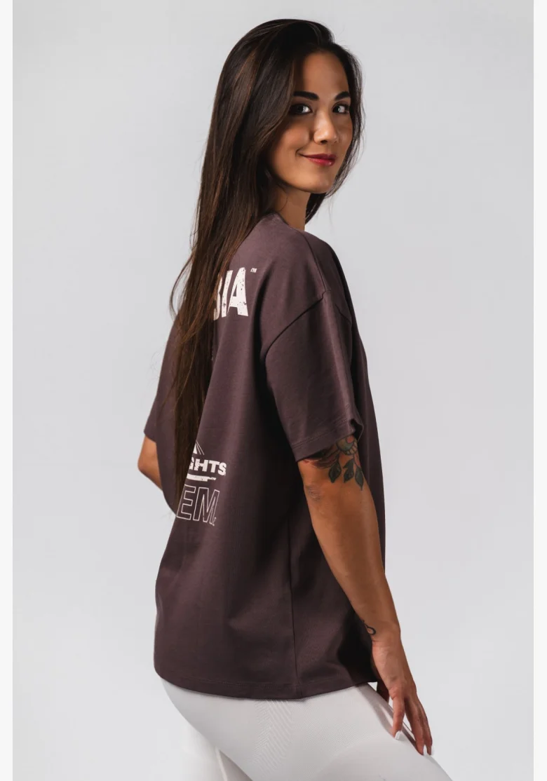 NEBBIA Oversized tričko RESET hnedé