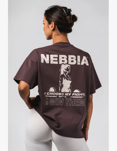 NEBBIA Oversized tričko RESET hnedé