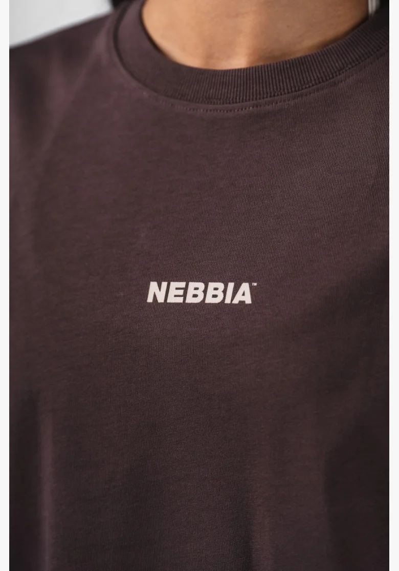 NEBBIA Oversized tričko RESET hnedé