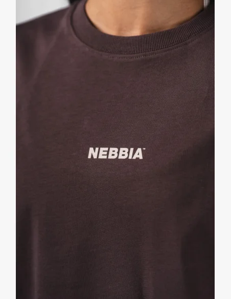 NEBBIA Oversized tričko RESET hnedé