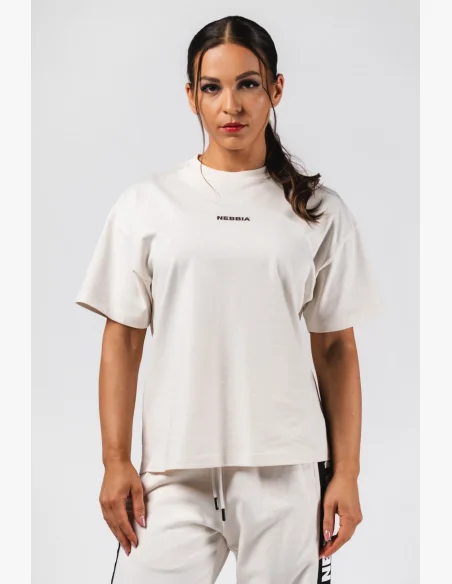 NEBBIA Oversized tričko RESET krémové