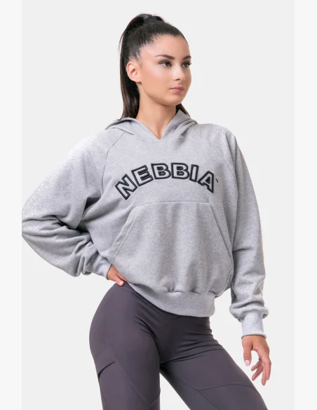 NEBBIA Iconic HERO mikina s kapucí šedá