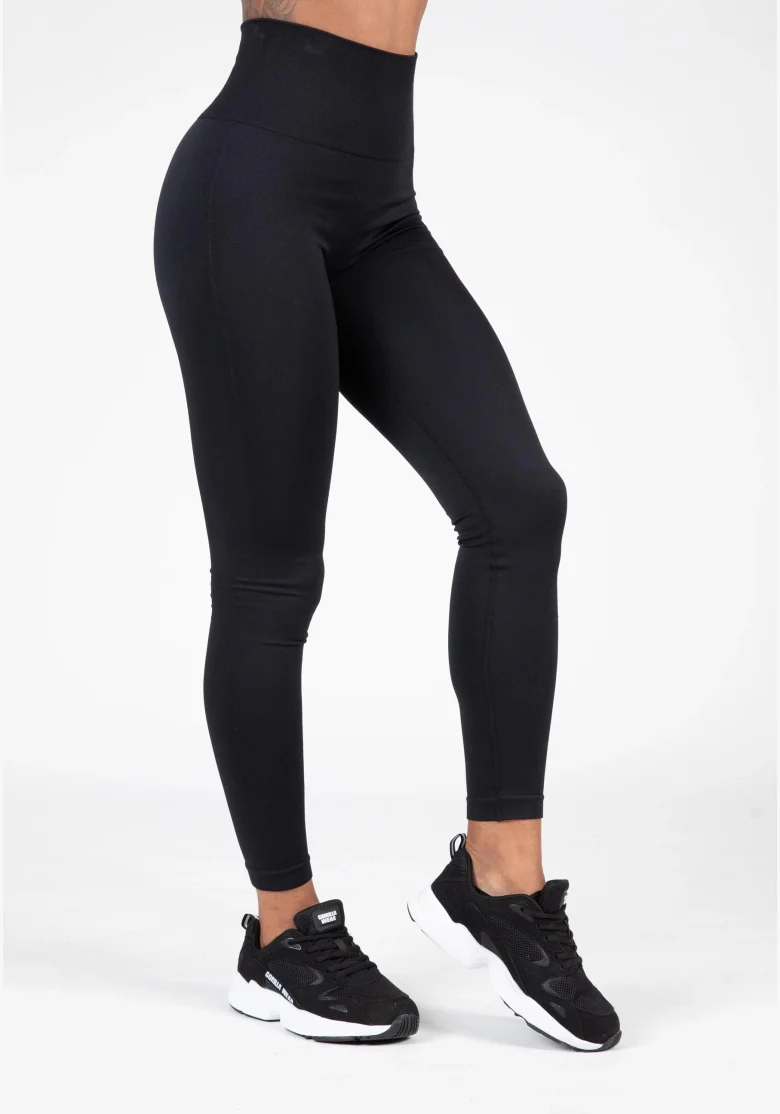 Gorilla Wear Dámske bezšvové legíny QUINCY Seamless - Čierne