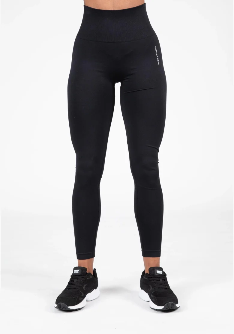 Gorilla Wear Dámske bezšvové legíny QUINCY Seamless - Čierne