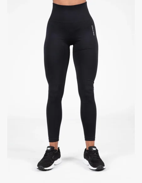 Gorilla Wear Dámske bezšvové legíny QUINCY Seamless - Čierne