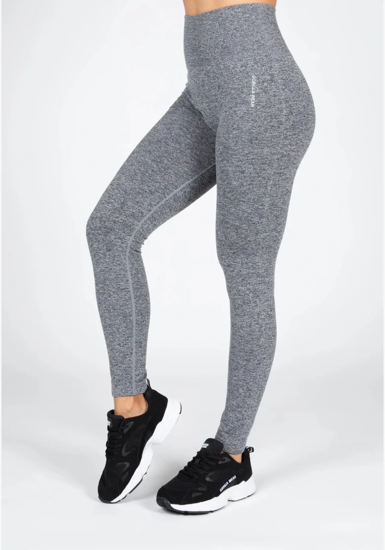 Gorilla Wear Dámske bezšvové legíny QUINCY Seamless - Sivé