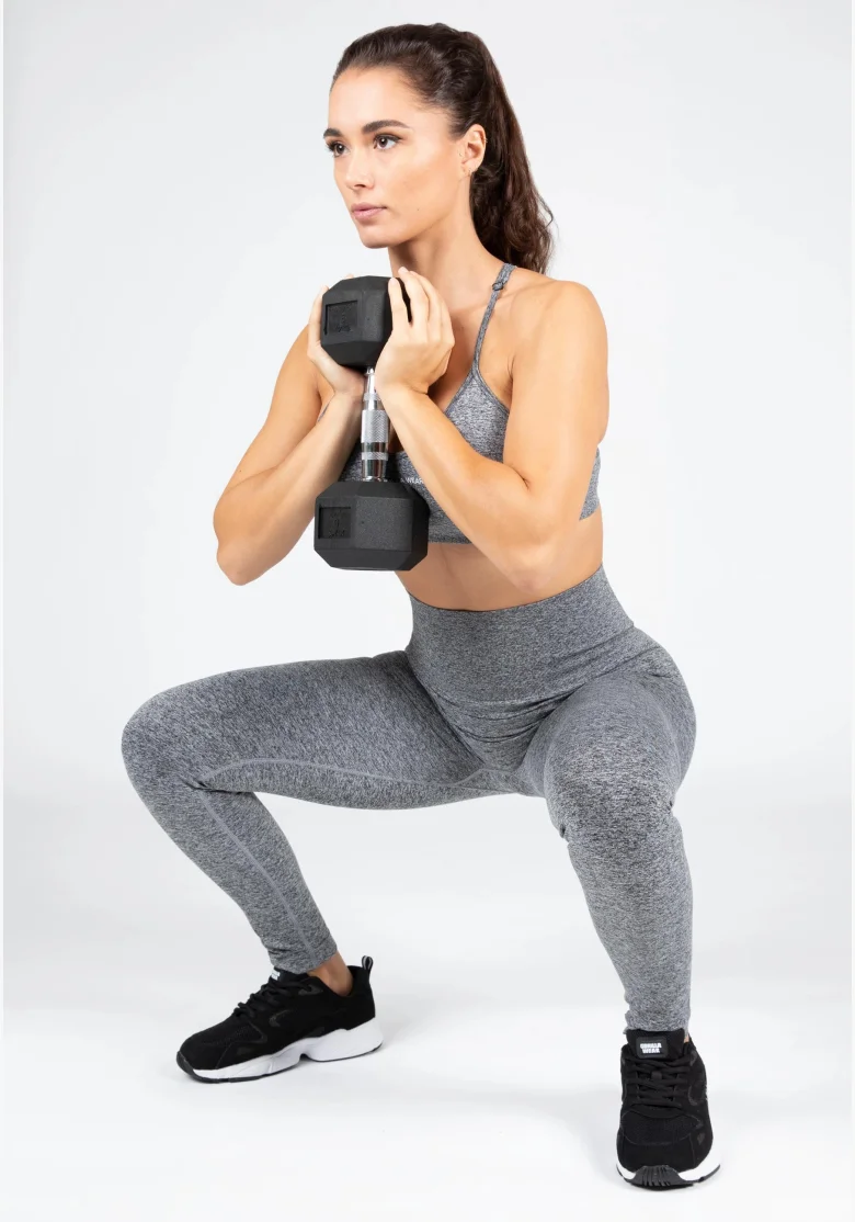 Gorilla Wear Dámske bezšvové legíny QUINCY Seamless - Sivé