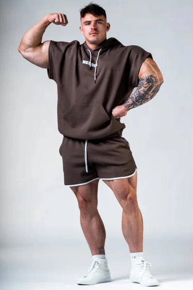 NEBBIA Teplákové šortky HERO Hnedé