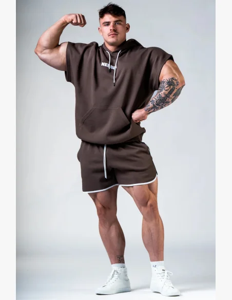 NEBBIA Teplákové šortky HERO Hnedé