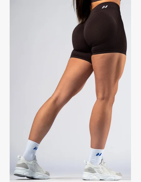 NEBBIA High-waist push-up šortky POWER hnedé