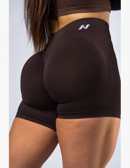 NEBBIA High-waist push-up šortky POWER hnedé