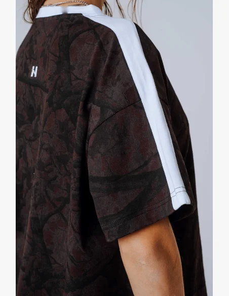 NEBBIA Relaxed fit tričko POWER camo hnedé