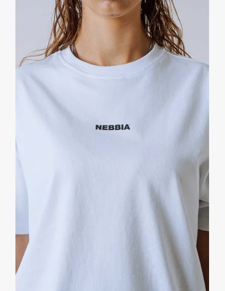 NEBBIA Relaxed fit tričko POWER biela