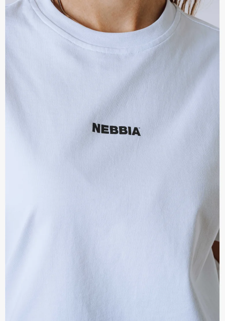 NEBBIA Relaxed fit tričko POWER biela