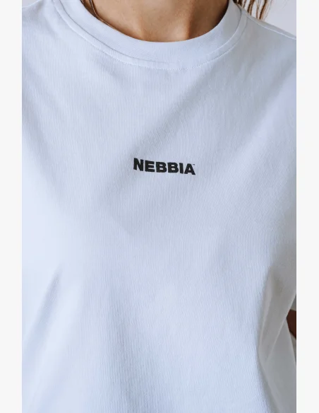 NEBBIA Relaxed fit tričko POWER biela