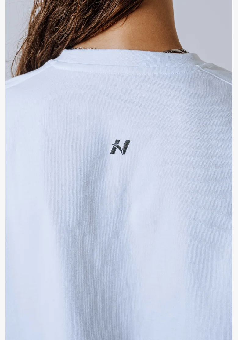 NEBBIA Relaxed fit tričko POWER biela
