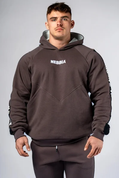 NEBBIA Mikina s kapucňou HERO hnedá