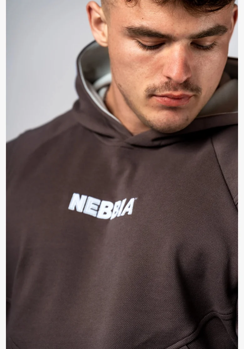 NEBBIA Mikina s kapucňou HERO hnedá