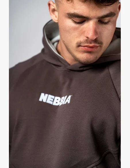 NEBBIA Mikina s kapucňou HERO hnedá