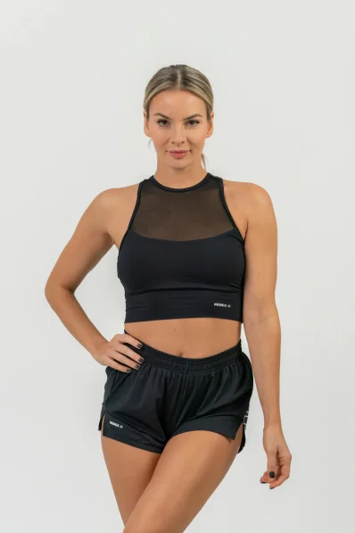 NEBBIA Crop top tričko CONFIDENCE čierna 2