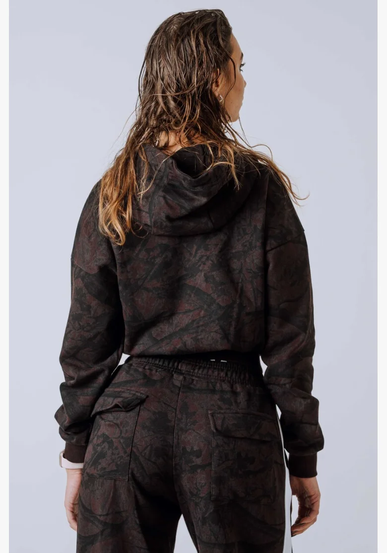 NEBBIA Mikina na zips s kapucňou POWER Camo tmavá