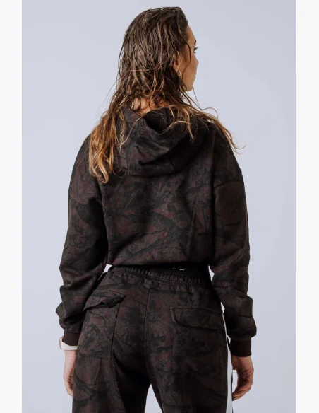 NEBBIA Mikina na zips s kapucňou POWER Camo tmavá
