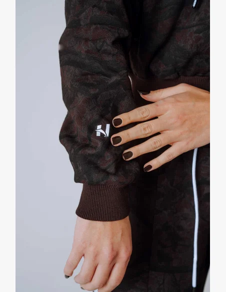 NEBBIA Mikina na zips s kapucňou POWER Camo tmavá