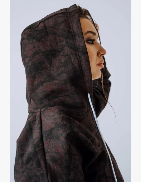 NEBBIA Mikina na zips s kapucňou POWER Camo tmavá