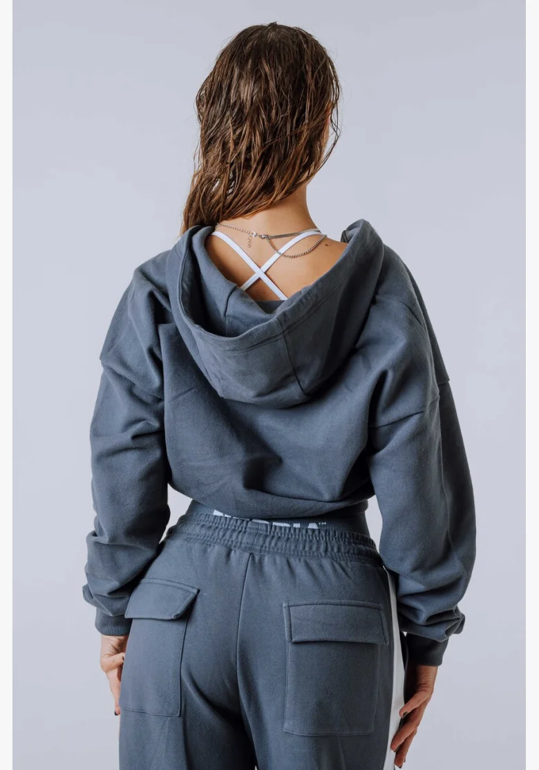 NEBBIA Mikina na zips s kapucou POWER sivá