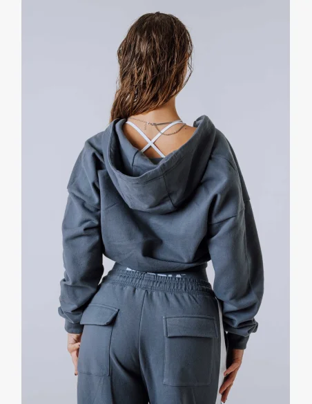 NEBBIA Mikina na zips s kapucou POWER sivá