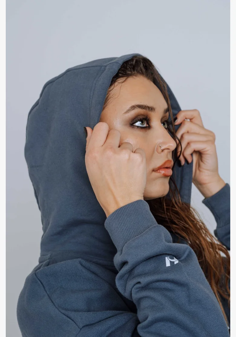 NEBBIA Mikina na zips s kapucou POWER sivá