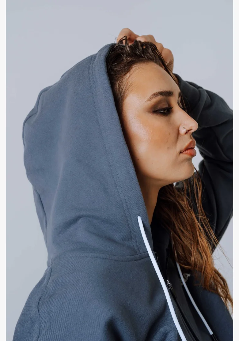 NEBBIA Mikina na zips s kapucou POWER sivá