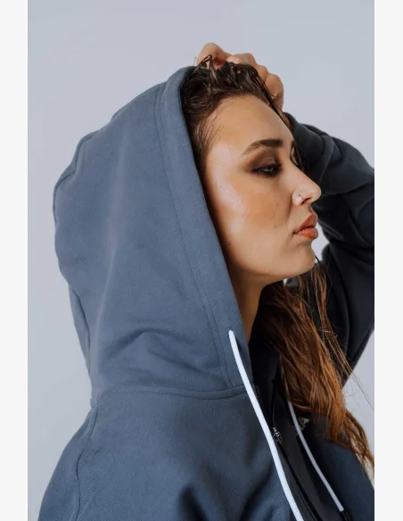 NEBBIA Mikina na zips s kapucou POWER sivá