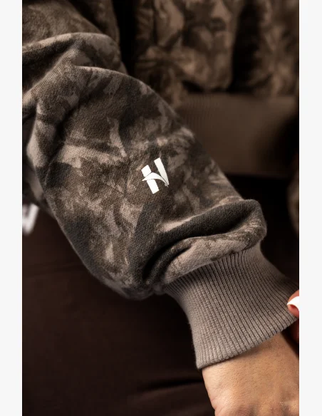 NEBBIA Mikina na zips s kapucou POWER Camo bledá