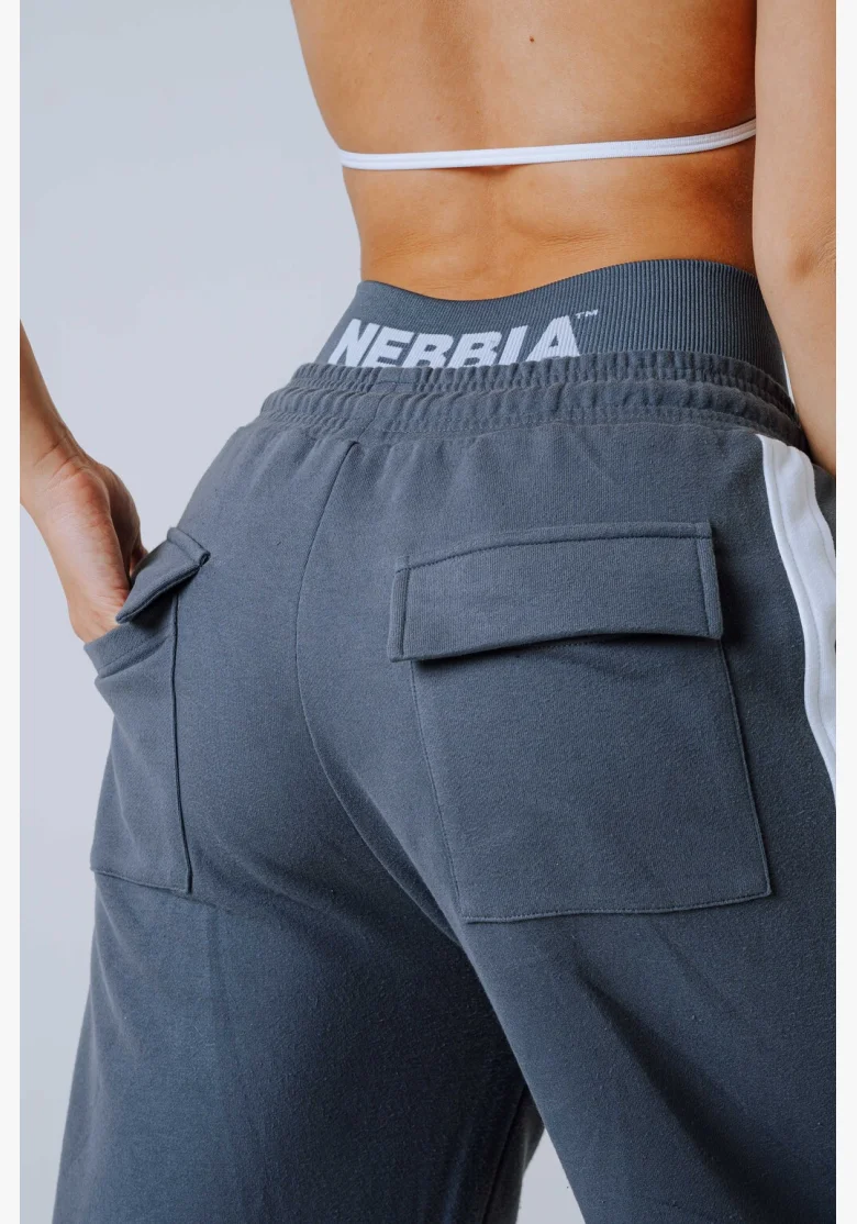 NEBBIA Oversized tepláky POWER sivé