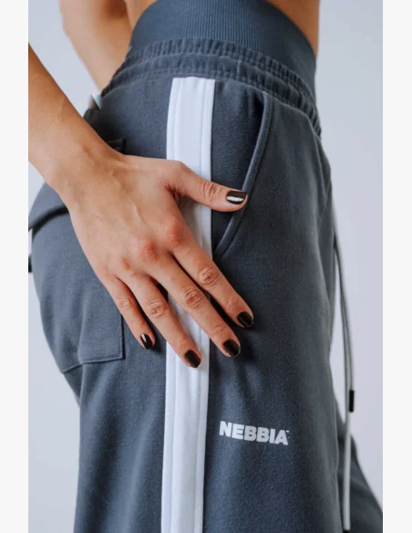NEBBIA Oversized tepláky POWER sivé