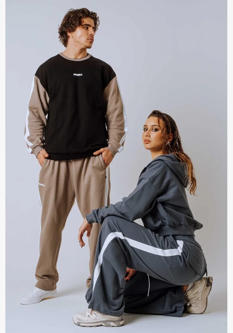 NEBBIA Oversized tepláky POWER sivé